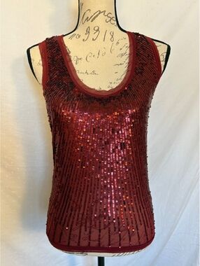 NWT. Dressy top by Chaudry. Stretch. Color is Red, size small. Slight stretch.